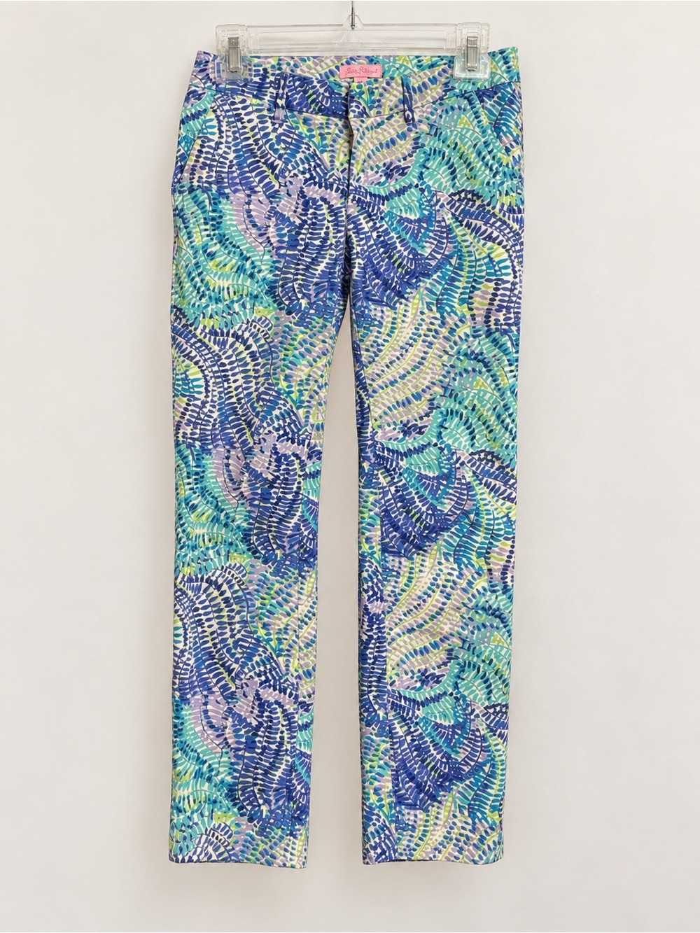 Lilly Pulitzer Size 00 Blue Green Tropical Print Pants